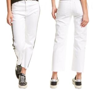 Fidelity Denim White Cropped Straight Jeans